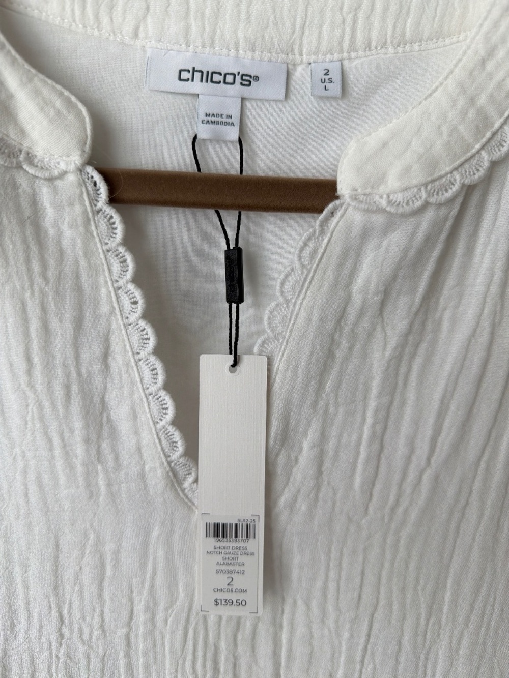 Chicos size 2 white cotton dress never worn - Picture 2 of 5